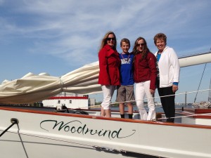 The Schneider family after a sail on Woodwind