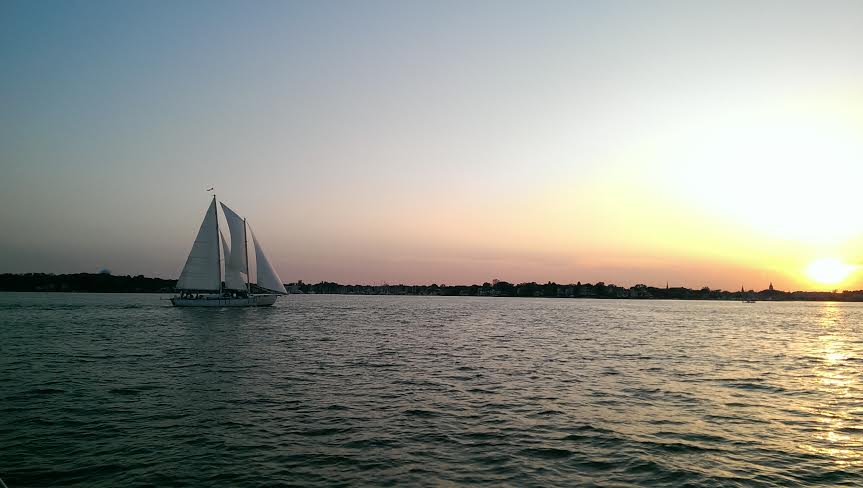 Sailing into the sunset on a Schooner