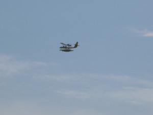 Ultralight seaplane buzzing Woodwind II