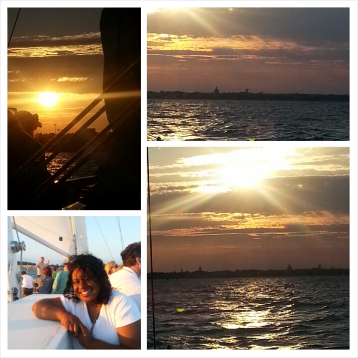 Collage of sunset pictures and guests
