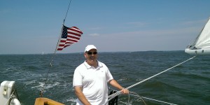 Frequent Sailor Russ at the helm.