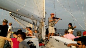 Click picture to play a snippet of fiddle playing under sail!