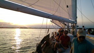 Gorgeous sunset from the helm of Woodwind