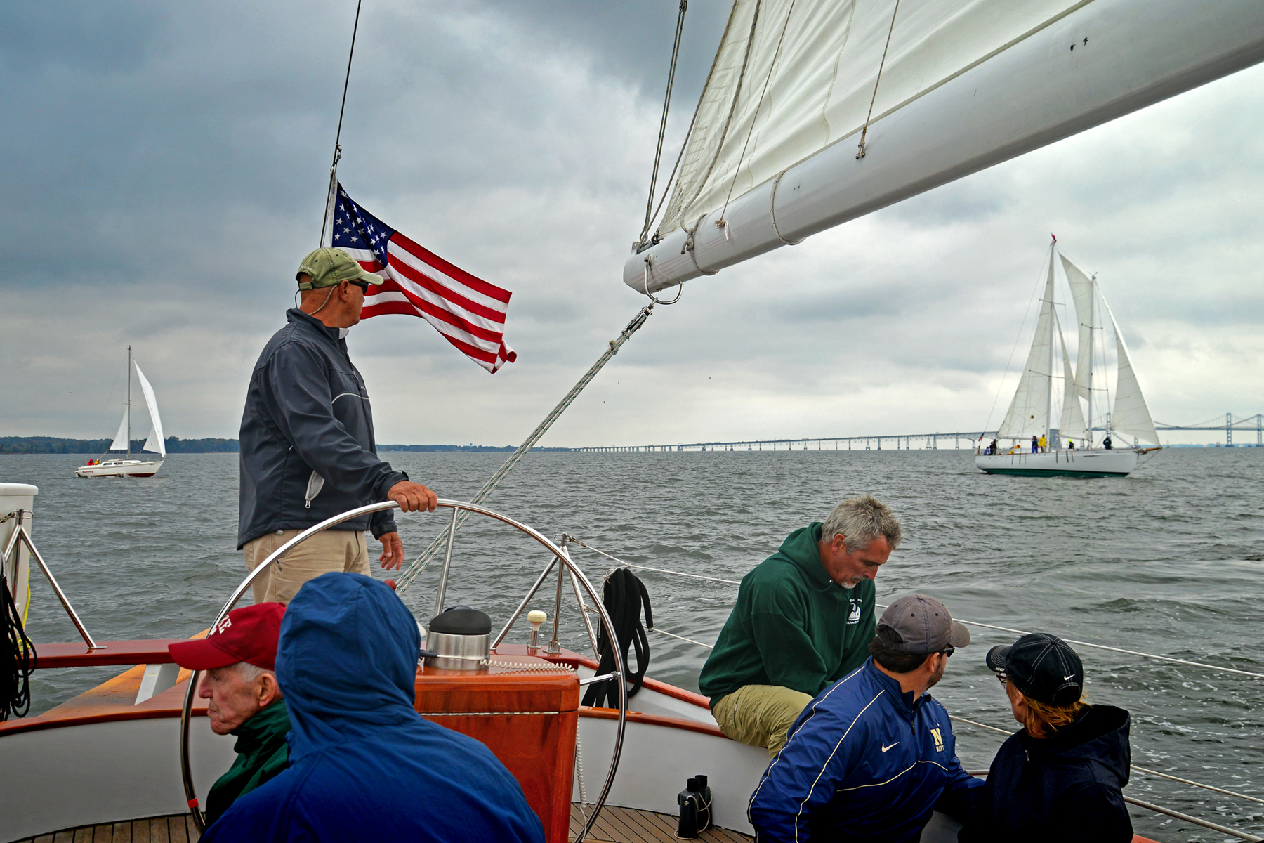Watching the beginning of the Great Chesapeake Schooner Race