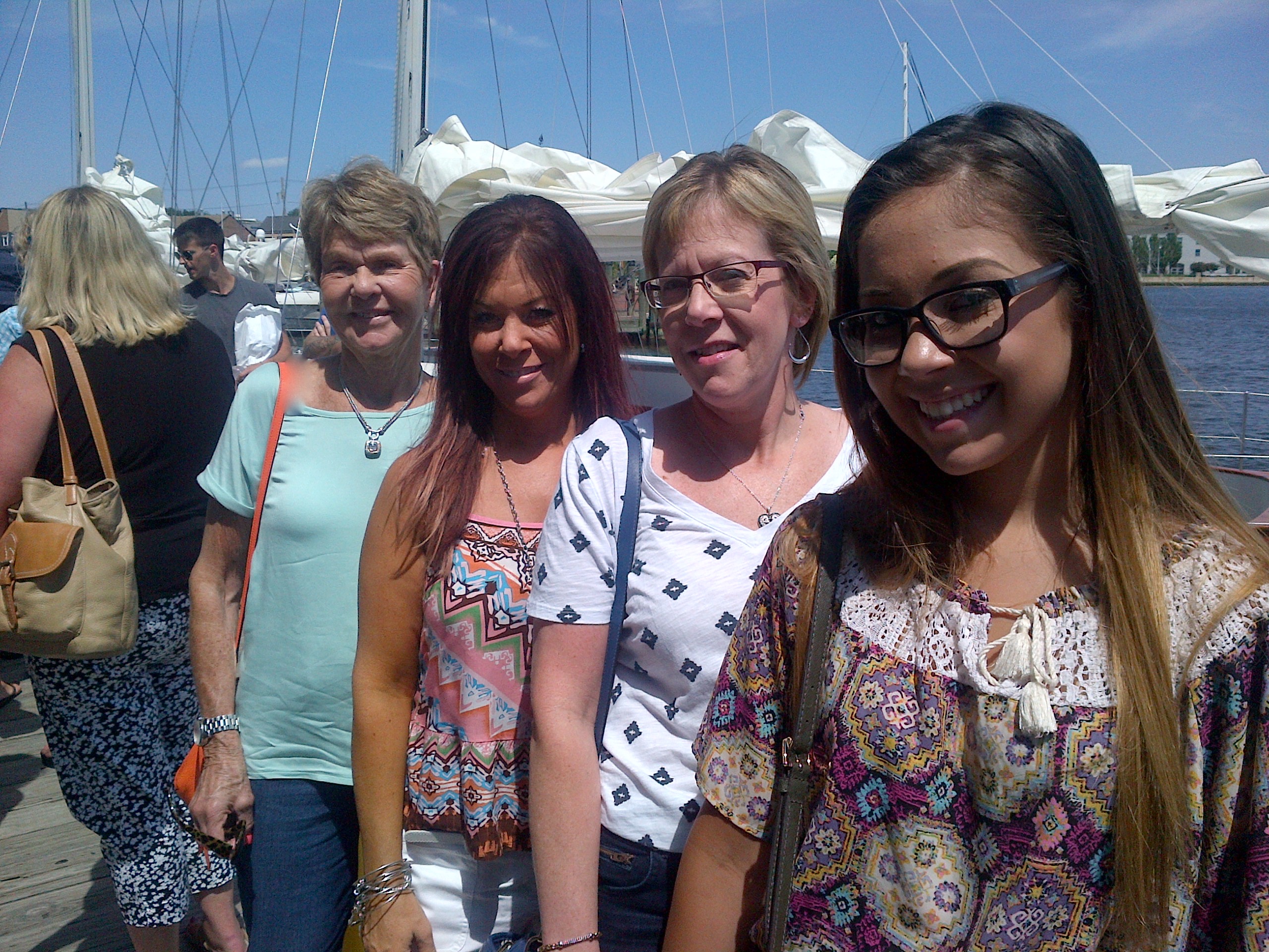 Guests waiting on the docks prior to a sail on the schooner