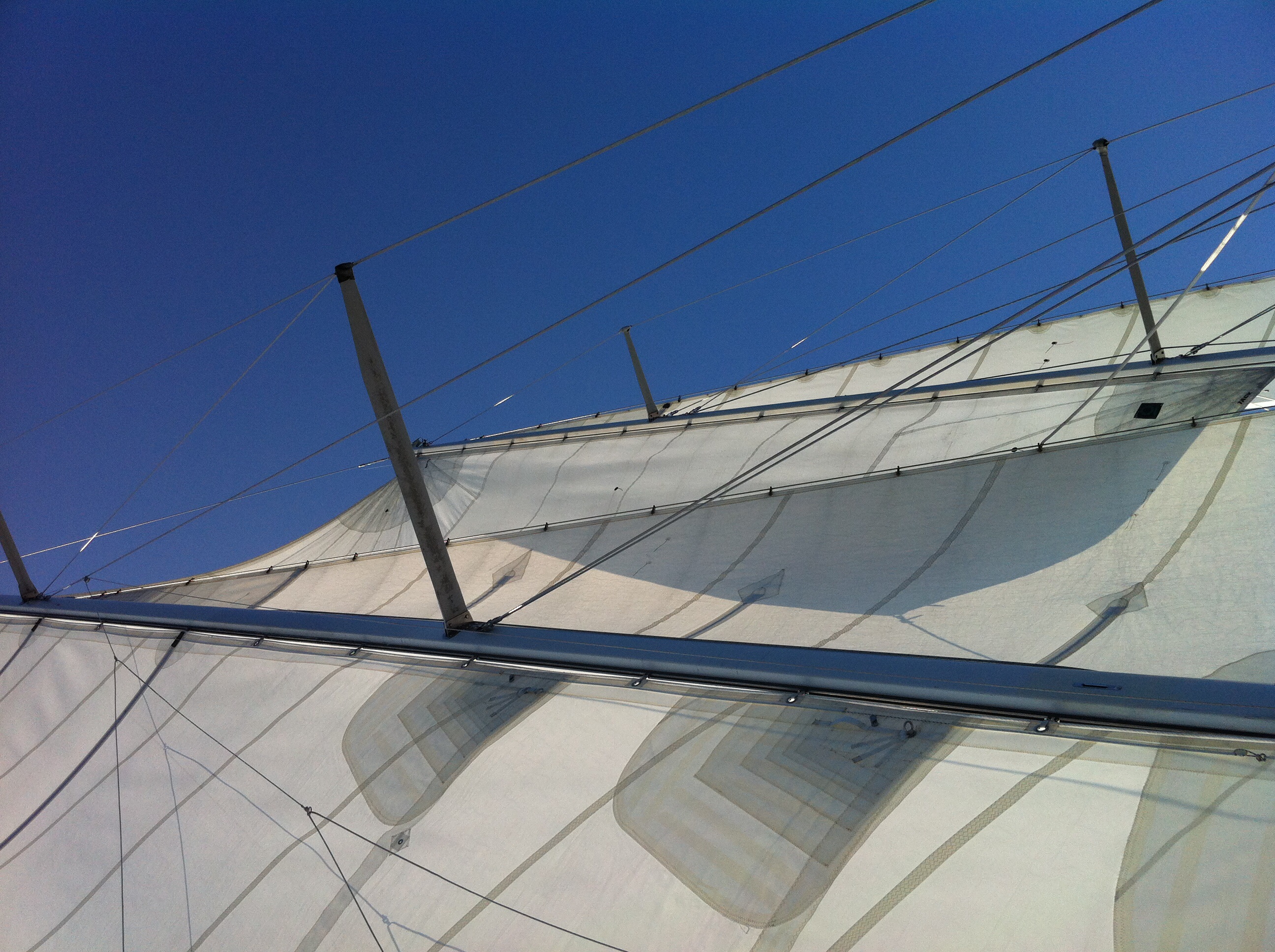 Sails and bright clear blue sky