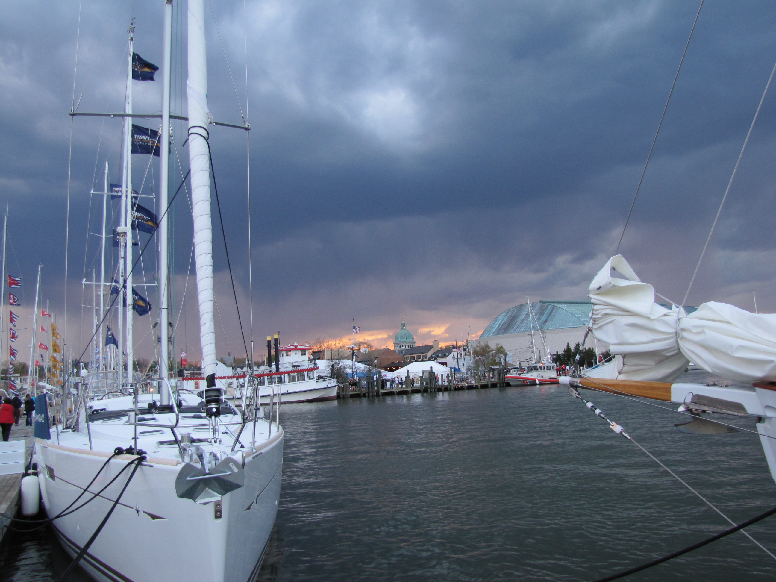 Storm clouds passing over the Annapolis Harbor