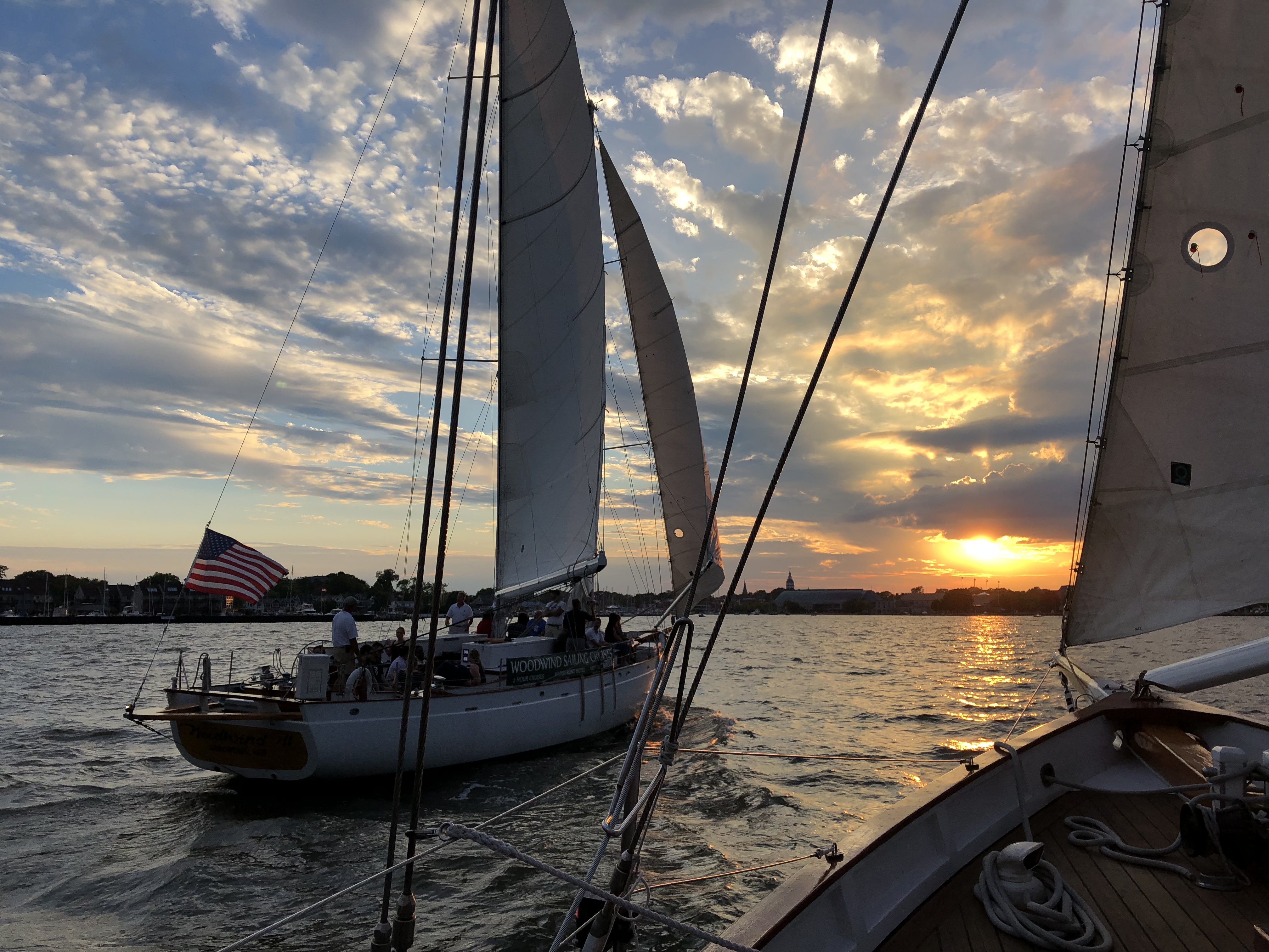 The two Woodwinds side by side going into a sunset