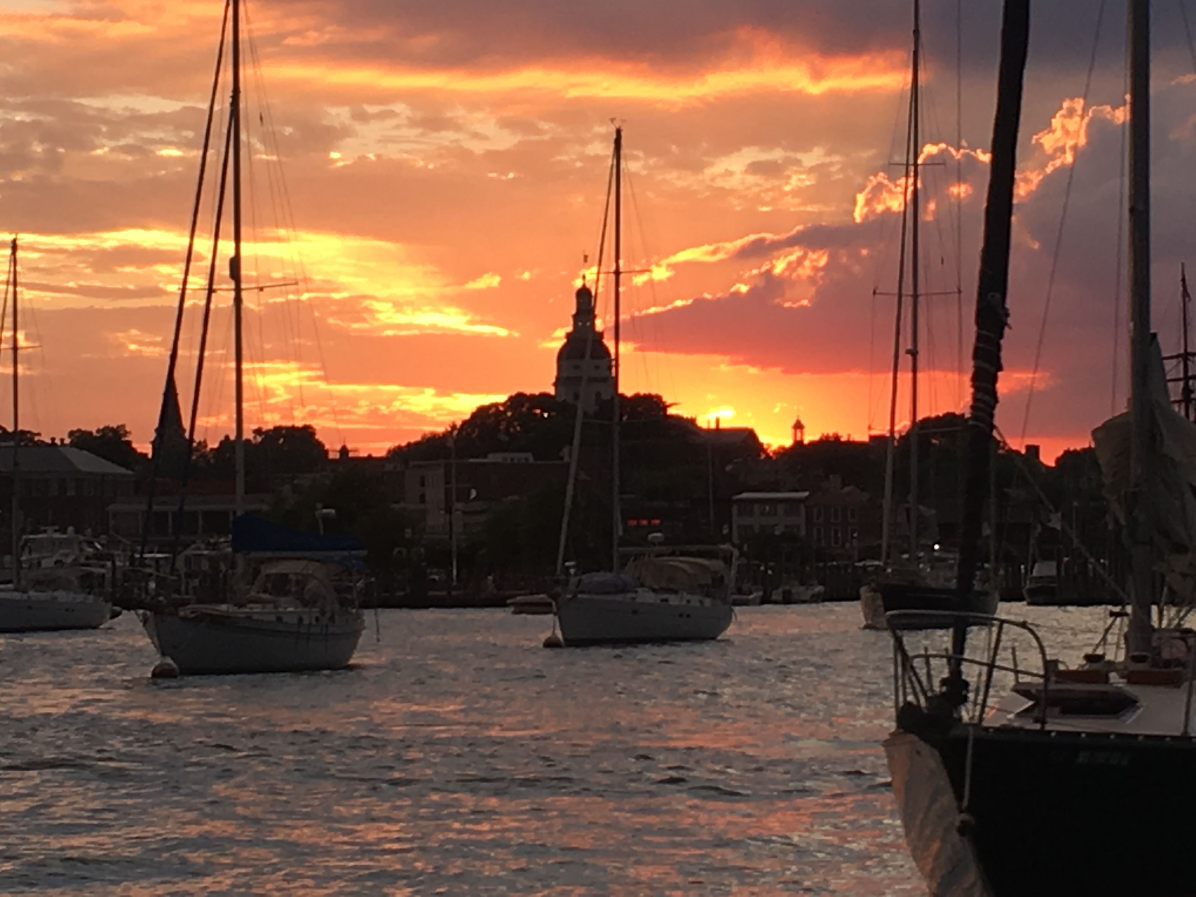 Annapolis harbor at dusk