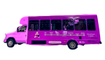 Magenta shuttle bus